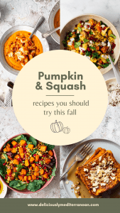 college picture of four pumpkin recipe with text reading pumpkin & squash recipes you should try this fall
